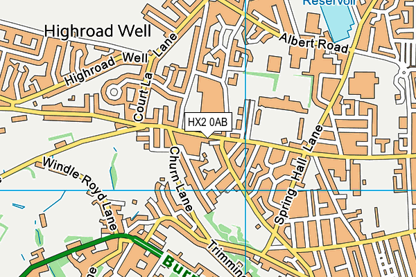 HX2 0AB map - OS VectorMap District (Ordnance Survey)