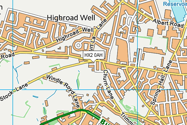 HX2 0AH map - OS VectorMap District (Ordnance Survey)