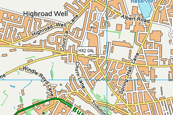HX2 0AL map - OS VectorMap District (Ordnance Survey)