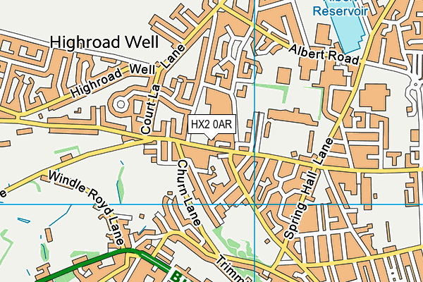HX2 0AR map - OS VectorMap District (Ordnance Survey)
