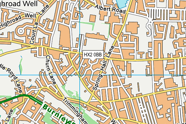 HX2 0BB map - OS VectorMap District (Ordnance Survey)