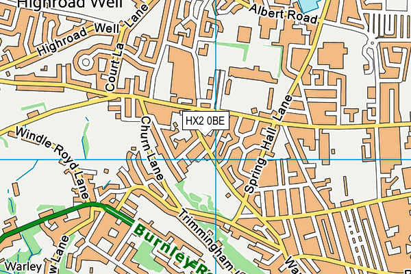 HX2 0BE map - OS VectorMap District (Ordnance Survey)