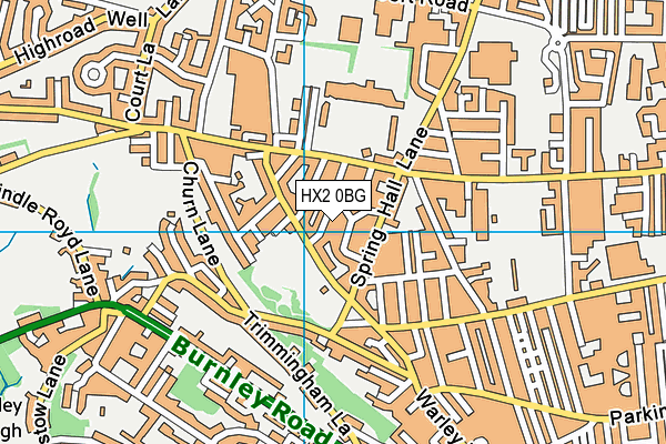 HX2 0BG map - OS VectorMap District (Ordnance Survey)