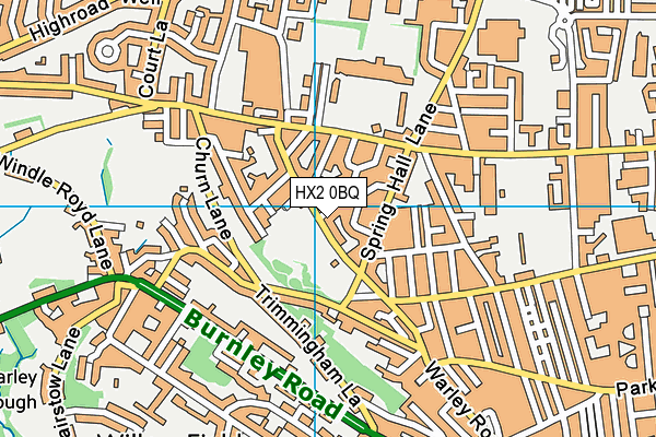 HX2 0BQ map - OS VectorMap District (Ordnance Survey)