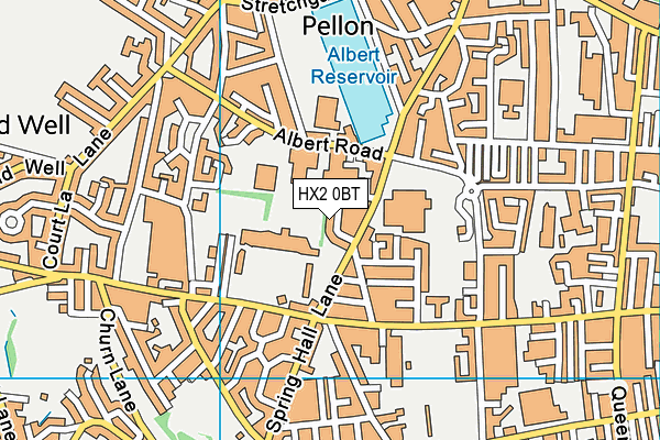 HX2 0BT map - OS VectorMap District (Ordnance Survey)