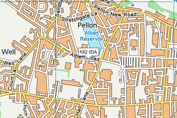 HX2 0DA map - OS VectorMap District (Ordnance Survey)