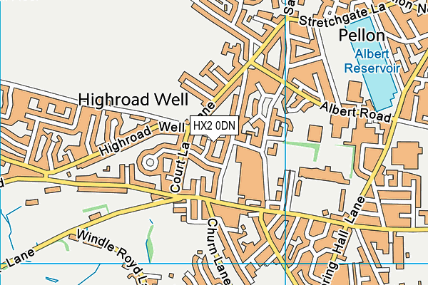 HX2 0DN map - OS VectorMap District (Ordnance Survey)