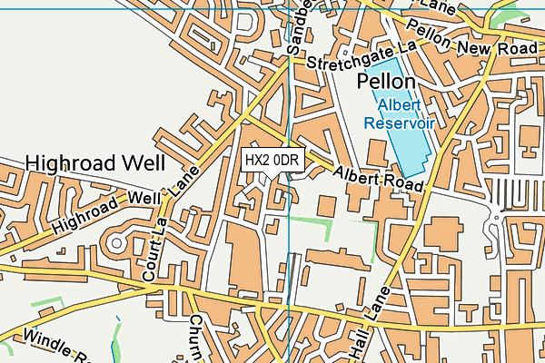 HX2 0DR map - OS VectorMap District (Ordnance Survey)