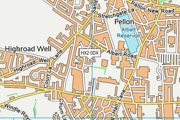 HX2 0DX map - OS VectorMap District (Ordnance Survey)