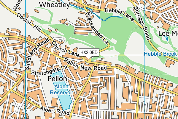 HX2 0ED map - OS VectorMap District (Ordnance Survey)