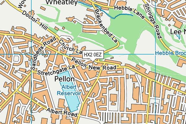 HX2 0EZ map - OS VectorMap District (Ordnance Survey)