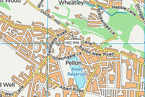 HX2 0HA map - OS VectorMap District (Ordnance Survey)