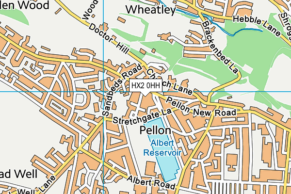 HX2 0HH map - OS VectorMap District (Ordnance Survey)