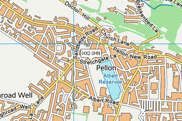 HX2 0HN map - OS VectorMap District (Ordnance Survey)