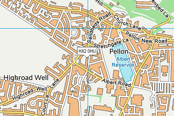 HX2 0HU map - OS VectorMap District (Ordnance Survey)