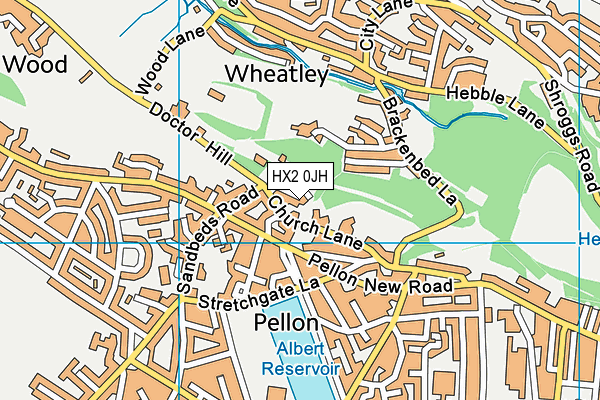 HX2 0JH map - OS VectorMap District (Ordnance Survey)