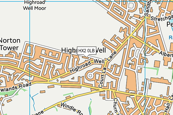 HX2 0LB map - OS VectorMap District (Ordnance Survey)