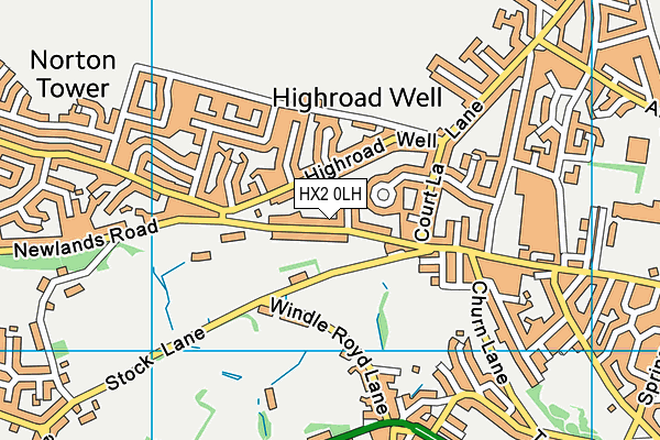 HX2 0LH map - OS VectorMap District (Ordnance Survey)