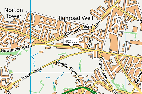 HX2 0LL map - OS VectorMap District (Ordnance Survey)