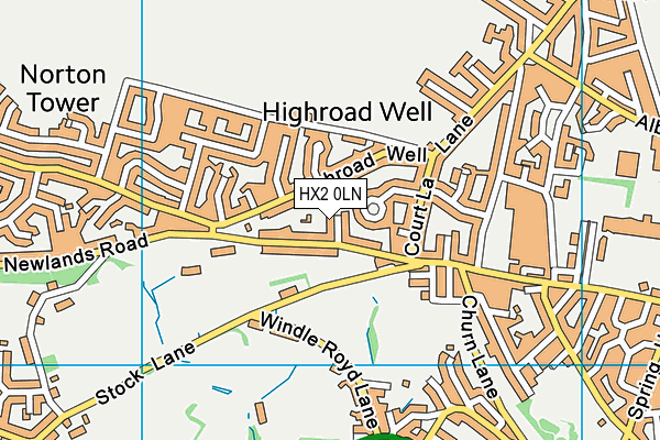 HX2 0LN map - OS VectorMap District (Ordnance Survey)