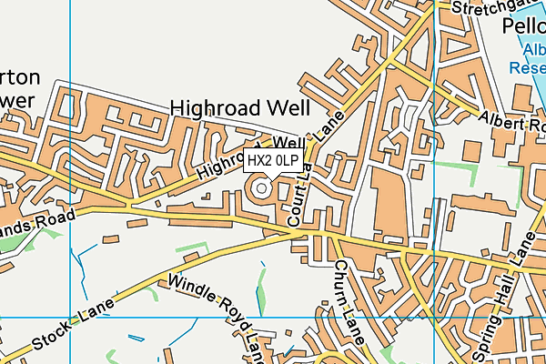 HX2 0LP map - OS VectorMap District (Ordnance Survey)