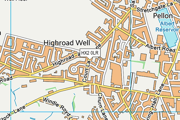 HX2 0LR map - OS VectorMap District (Ordnance Survey)