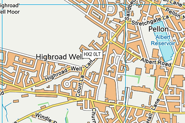 HX2 0LT map - OS VectorMap District (Ordnance Survey)
