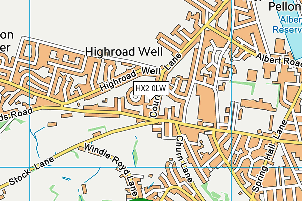 HX2 0LW map - OS VectorMap District (Ordnance Survey)