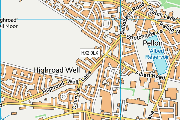 HX2 0LX map - OS VectorMap District (Ordnance Survey)
