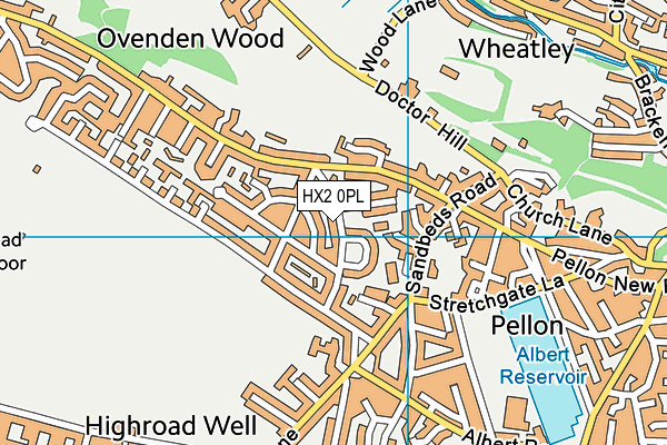 HX2 0PL map - OS VectorMap District (Ordnance Survey)