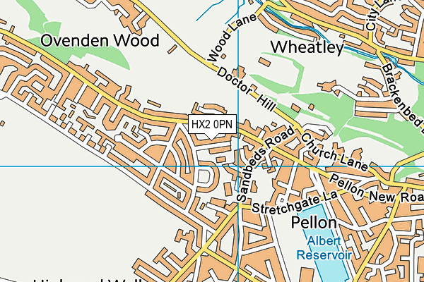 HX2 0PN map - OS VectorMap District (Ordnance Survey)