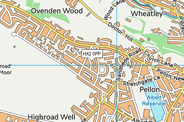 HX2 0PP map - OS VectorMap District (Ordnance Survey)