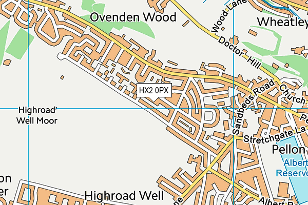 HX2 0PX map - OS VectorMap District (Ordnance Survey)
