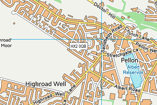 HX2 0QB map - OS VectorMap District (Ordnance Survey)