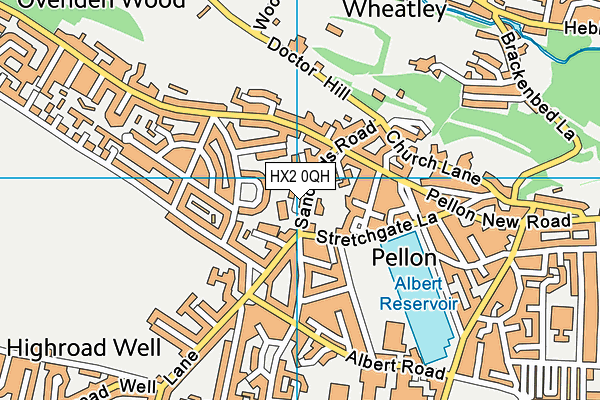 HX2 0QH map - OS VectorMap District (Ordnance Survey)