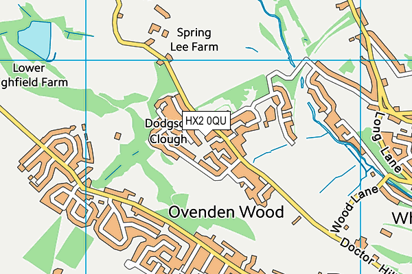 HX2 0QU map - OS VectorMap District (Ordnance Survey)