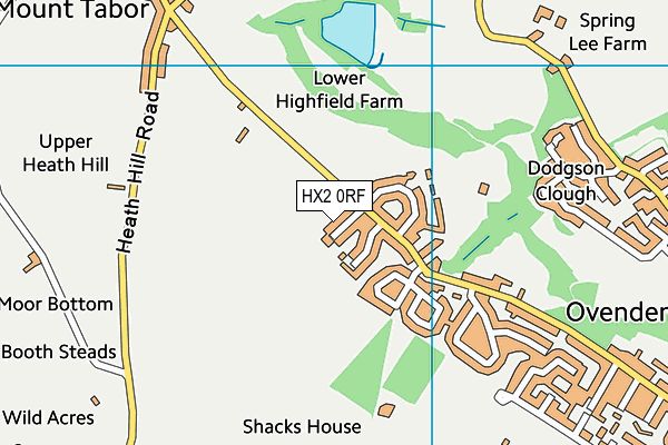 HX2 0RF map - OS VectorMap District (Ordnance Survey)
