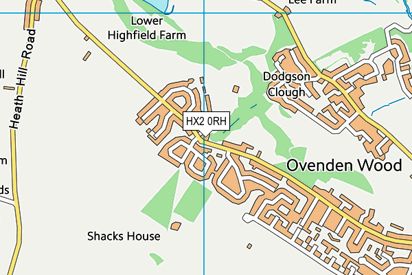 HX2 0RH map - OS VectorMap District (Ordnance Survey)
