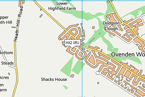HX2 0RJ map - OS VectorMap District (Ordnance Survey)