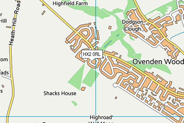 HX2 0RL map - OS VectorMap District (Ordnance Survey)