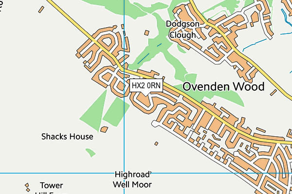 HX2 0RN map - OS VectorMap District (Ordnance Survey)