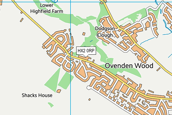 HX2 0RP map - OS VectorMap District (Ordnance Survey)