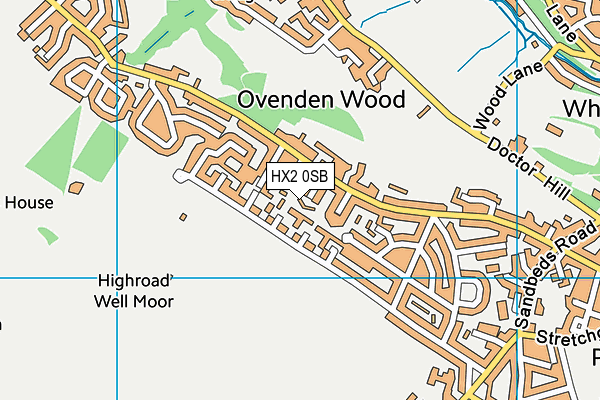 HX2 0SB map - OS VectorMap District (Ordnance Survey)