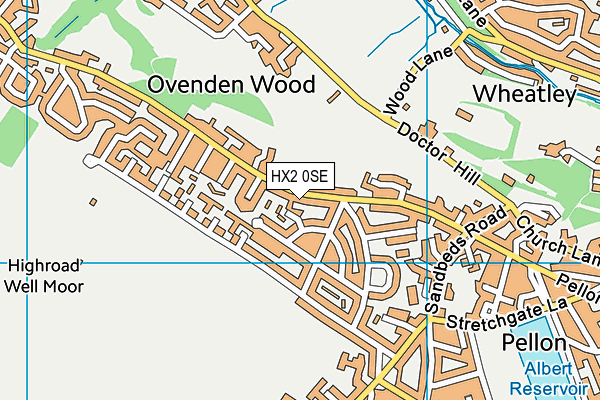 HX2 0SE map - OS VectorMap District (Ordnance Survey)