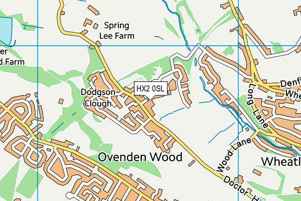 HX2 0SL map - OS VectorMap District (Ordnance Survey)