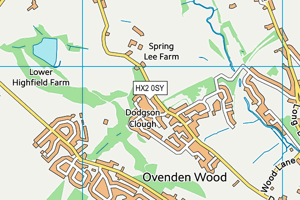 HX2 0SY map - OS VectorMap District (Ordnance Survey)