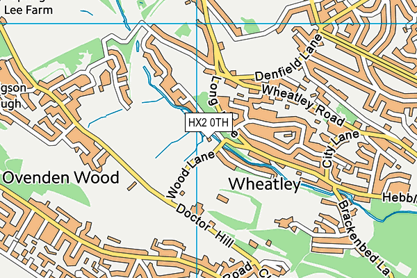 HX2 0TH map - OS VectorMap District (Ordnance Survey)