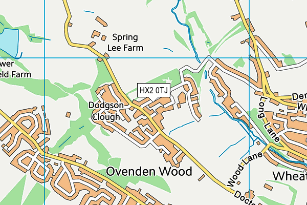 HX2 0TJ map - OS VectorMap District (Ordnance Survey)