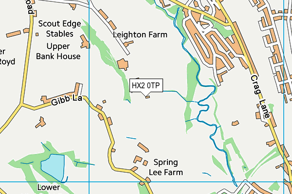 HX2 0TP map - OS VectorMap District (Ordnance Survey)