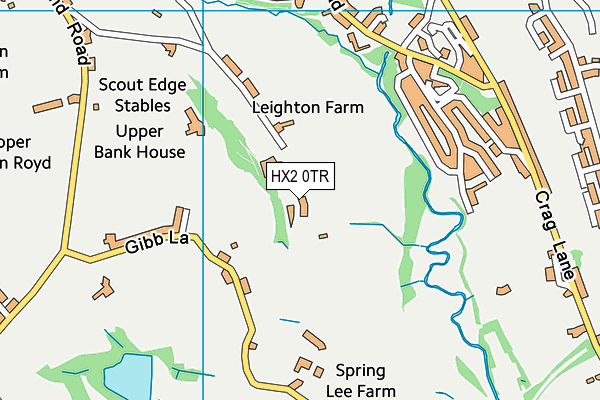 HX2 0TR map - OS VectorMap District (Ordnance Survey)